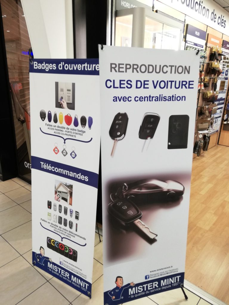 Reproduction clés de voiture avec centralisation Mister Minit Centre Commercial Carrefour Purpan